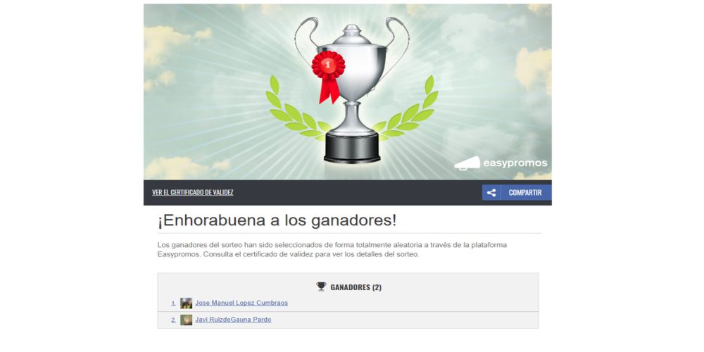 Los ganadores del sorteo son…