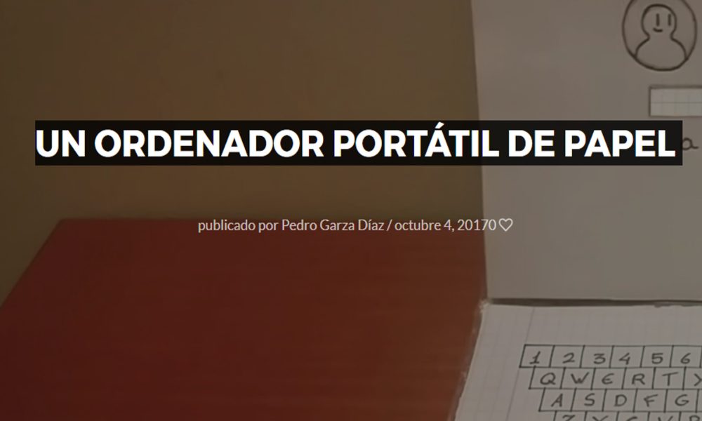 un ordenador portatil de papel.