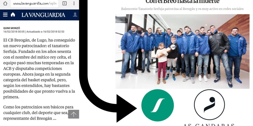 Y de repente surge un patrocinador diferente para el Breo: “un tanatorio”